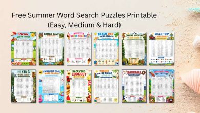 12 Free Summer Word Search Puzzles Printable (Easy, Medium & Hard) 1 free summer word search puzzles