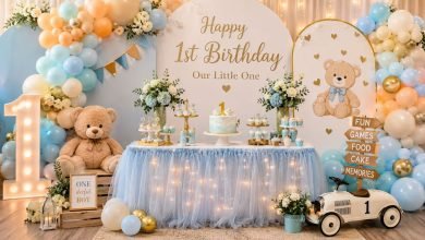 Baby 1st Birthday Party Ideas to Create a Magical Celebration Everyone Will Remember in 2026 25 Beautiful baby 1st birthday party ideas with colorful decorations, birthday backdrop, balloons, cake table, and first birthday party decorations.
